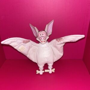 VTG '97 Anastasia Bartok White Bat Plush Burger King Hanging Cling Does Not Talk